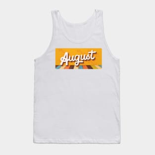 August Month Retro Text Tank Top